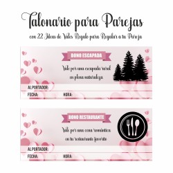 Talonario con Diseño Pareja 25 Val Romántico Y Original — Un diseño especial, para parejas románticas y detallistas