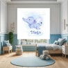 Estor Infantil con Diseño Animal Elefante Bebe Azul Bebe Cuarto B Personalizado — Un diseño dulce y divertido, para dulces sueño