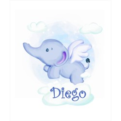 Estor Infantil con Diseño Animal Elefante Bebe Azul Bebe Cuarto B Personalizado — Un diseño dulce y divertido, para dulces sueño