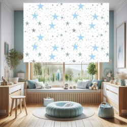 Estor Infantil con Diseño Enrollabl Estrella Cuarto Bebe De Estrella Azul Niño In — Un diseño encantador y divertido, para decor