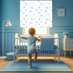 Estor Infantil con Diseño Enrollabl Estrella Cuarto Bebe De Estrella Azul Niño In — Un diseño encantador y divertido, para decor