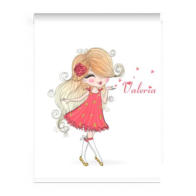 Estores Infantiles Niña Personalizados Adorable Niña Valeria - Estores enrollables infantiles personalizables niña - Estores