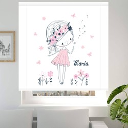 Estor Enrollable Infantil Personalizado con Nombre | Diente de León Niña | Estores Iroa