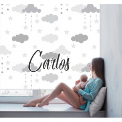 Estor Infantil con Diseño Nub 012 Niño Nube 012 Bebe Personalizado — Un diseño soñador y divertido, para decorar habitaciones in