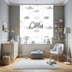 Estor Infantil con Diseño Nub 012 Niño Nube 012 Bebe Personalizado — Un diseño soñador y divertido, para decorar habitaciones in