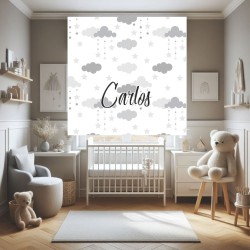 Estor Infantil con Diseño Nub 012 Niño Nube 012 Bebe Personalizado — Un diseño soñador y divertido, para decorar habitaciones in