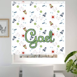 Estor Infantil con Diseño Cohet 001 Cohete I Personalizado — Un diseño soñador y divertido, para decorar habitaciones infantiles