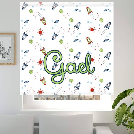 Estor Infantil con Diseño Cohet 001 Cohete I Personalizado — Un diseño soñador y divertido, para decorar habitaciones infantiles