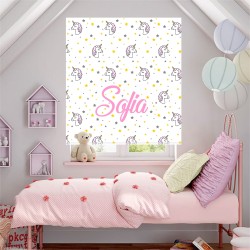 Estor con Diseño Unicornio 005 Arcoiri Enrollabl Personalizado — Un diseño adorable y divertido, ideal para niñas que sueñan des