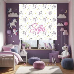 Estor con Diseño Unicornio 005 Arcoiri Enrollabl Personalizado — Un diseño adorable y divertido, ideal para niñas que sueñan des