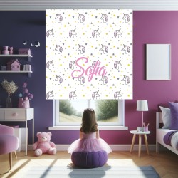 Estor con Diseño Unicornio 005 Arcoiri Enrollabl Personalizado — Un diseño adorable y divertido, ideal para niñas que sueñan des