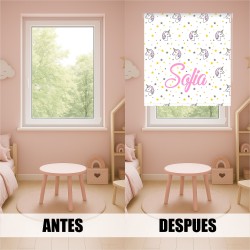 Estor con Diseño Unicornio 005 Arcoiri Enrollabl Personalizado — Un diseño adorable y divertido, ideal para niñas que sueñan des