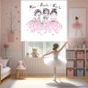 Estor Infantil con Diseño Bailarina 560 Hasta 3 Nombr Rosa Inf Personalizado — Un diseño soñador y divertido, para decorar habit