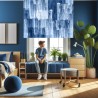 Estor Juvenil con Diseño Raya 004 Dormitorio Raya Abstra — Un diseño dinámico, para espacios con espíritu joven y moderno