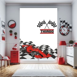 Estor Juvenil con Diseño Coche Formula Uno 002 Personalizable De Formula Uno — Un diseño vibrante, para espacios con espíritu jo