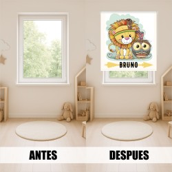 Estor Infantil con Diseño Animal Selva 001 Cortina Animal Selva Personalizado — Un diseño mágico y divertido, para decorar habit