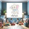 Estor con Diseño Elefante 002 Personalizado — Un diseño elegante, para niños llenos de creatividad