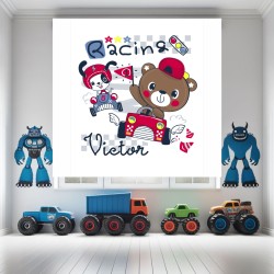 Estor con Diseño Coch 005 Personalizado — Un diseño fantástico y divertido, para futuros pilotos y amantes de la velocidad
