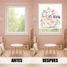 Estor con Diseño Jirafa 01 Cuarto Bebe Rosa Personalizado — Un diseño encantador y natural, para espacios llenos de alegría y na