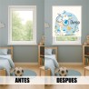 Estor con Diseño Jirafa 01 Bebe Azul Personalizado — Un diseño encantador y natural, para espacios llenos de alegría y naturalez