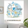 Estor con Diseño Jirafa 01 Bebe Azul Personalizado — Un diseño encantador y natural, para espacios llenos de alegría y naturalez