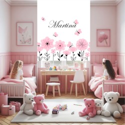 Estores Infantiles Niña Personalizados Flores Niña 004