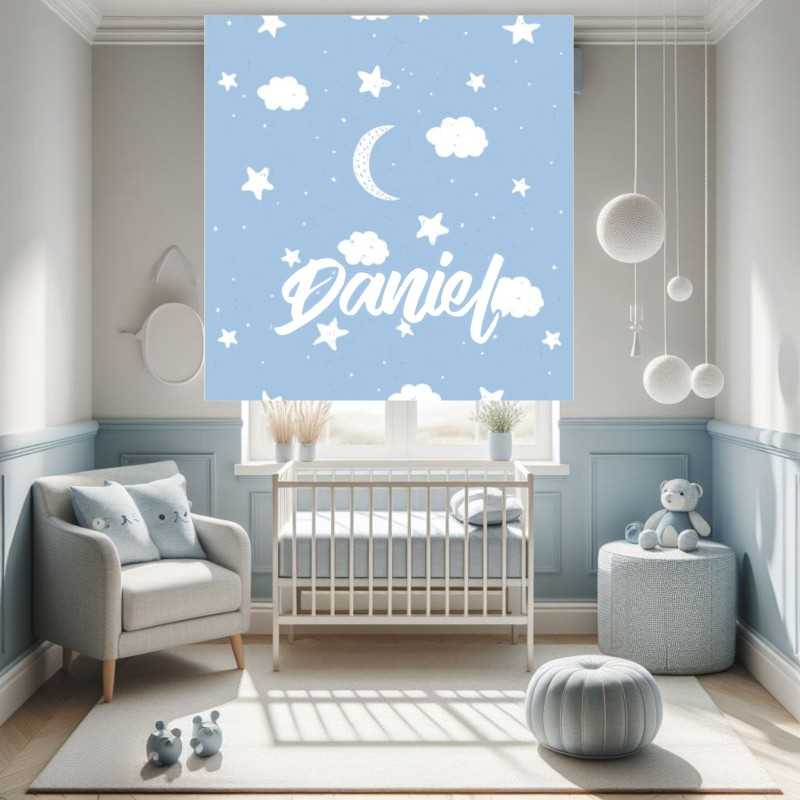 Estores Infantiles Niño Personalizados Estrellas- Noche 001