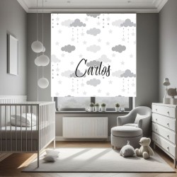 Estor Infantil con Diseño Nub 012 Niño Nube 012 Bebe Personalizado — Un diseño soñador y divertido, para decorar habitaciones in