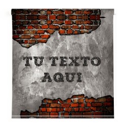 Estor Juvenil Pared Ladrillo con Nombre | Estor Enrollable Personalizado