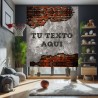 Estor Juvenil Pared Ladrillo con Nombre | Estor Enrollable Personalizado