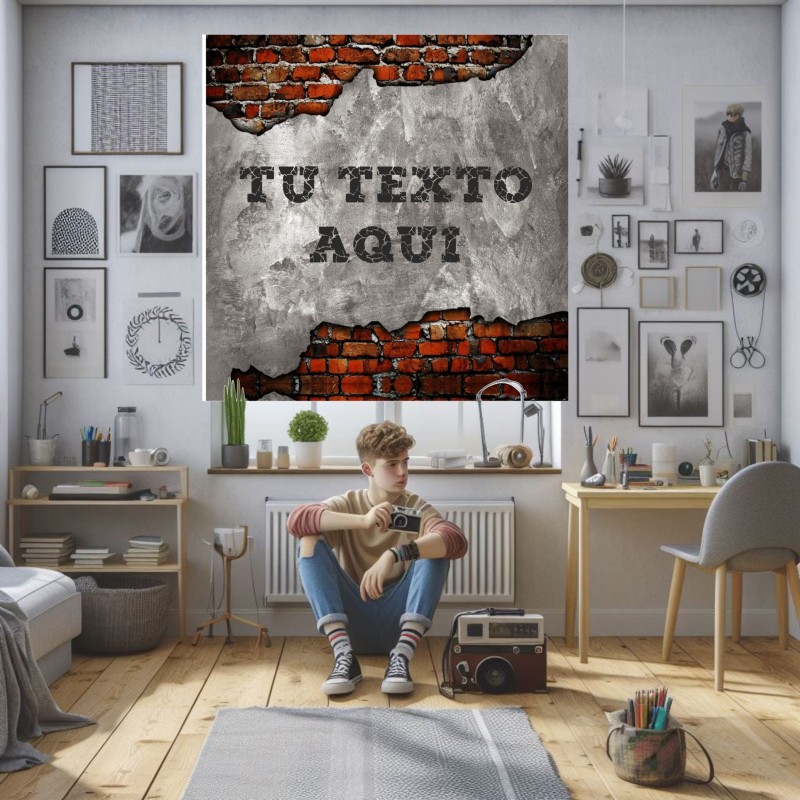 Estor Pared Ladrillo Adolescent Personalizado — Un diseño bonito, para un toque decorativo único y especial Estor Pared Ladrillo Adolescent Personalizado — Un diseño bonito, para un toque decorativo único y especial