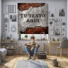 Estor Juvenil Pared Ladrillo con Nombre | Estor Enrollable Personalizado