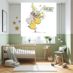 Estor con Diseño Animal Patito Cortina Y Bebe Personalizado — Un diseño encantador y natural, para espacios llenos de alegría y 