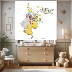 Estor con Diseño Animal Patito Cortina Y Bebe Personalizado — Un diseño encantador y natural, para espacios llenos de alegría y 