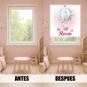 Estores Infantiles Personalizados Niña Globo- Estor Infantil niña Rosa Animales
