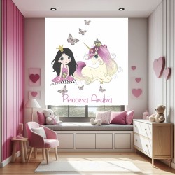 Estor con Diseño Princesa Arabia Dibujo Princesa Personalizado — Un diseño encantador y divertido, ideal para niñas que sueñan d