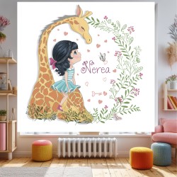 Estor Infantil con Diseño Jirafa 02 Dibujo Animal Personalizado — Un diseño fresco y natural, para espacios llenos de alegría y 