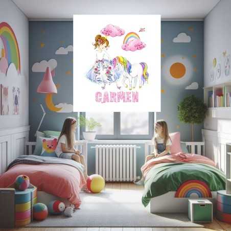 Estores Infantiles Personalizados Princesa Unicornio 002- Estores infantiles niña
