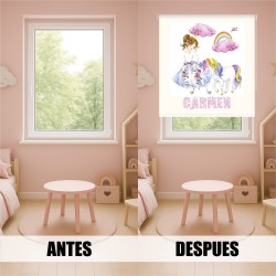 Estor con Diseño Princesa Unicornio 002 Personalizado — Un diseño mágico y divertido, ideal para niñas que sueñan despiertas y a