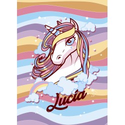 Estor Enrollable Infantil Personalizado con Nombre ? Diseño Unicornio Bebe Rosa y Blanco