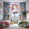 Estor Enrollable Infantil Personalizado con Nombre ? Diseño Unicornio Bebe Rosa y Blanco
