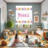 Estores infantiles niño. Estor estampado Infantil Nubes y Luna . Estor cuarto bebe. Estor niños habitación infantil