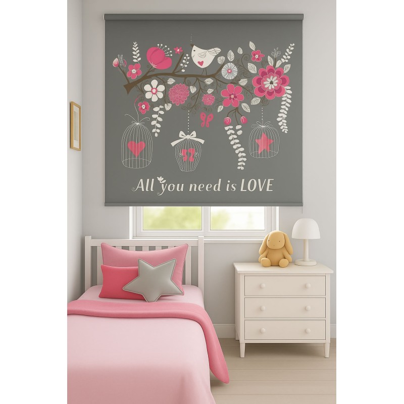 Estor con Diseño Frase All You Need — Un diseño bello y natural, para espacios llenos de alegría y naturaleza Estor con Diseño Frase All You Need — Un diseño bello y natural, para espacios llenos de alegría y naturaleza