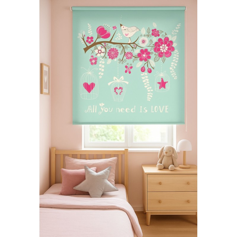 Estor con Diseño Frase All You Need — Un diseño bello y natural, para espacios llenos de alegría y naturaleza Estor con Diseño Frase All You Need — Un diseño bello y natural, para espacios llenos de alegría y naturaleza