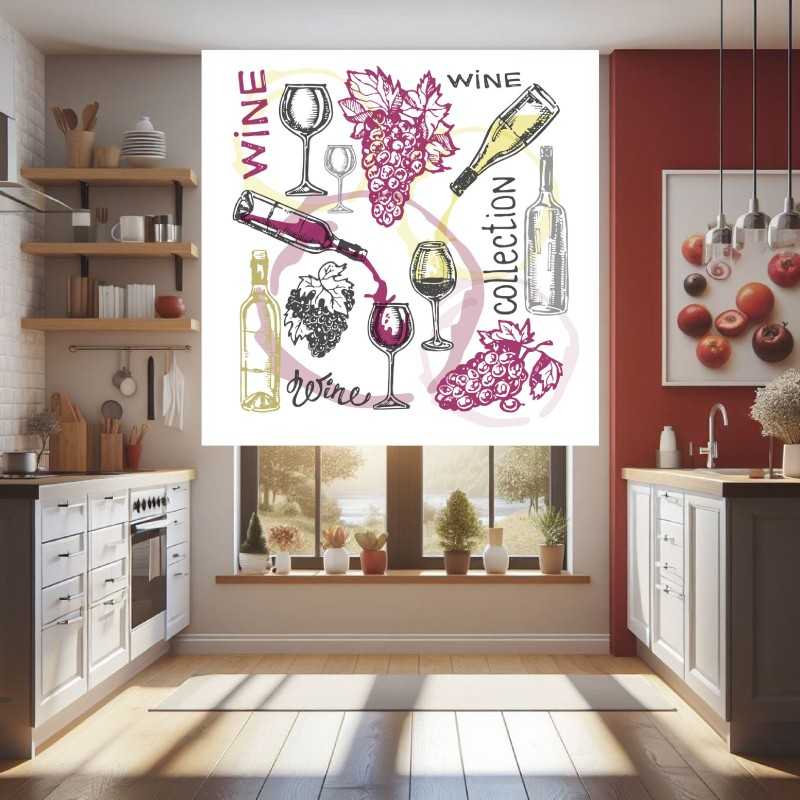 Estores Cocina Estampado Wine 109