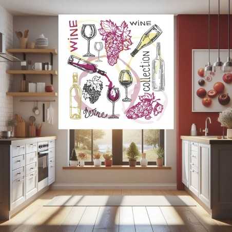 Estores Cocina Estampado Wine 109