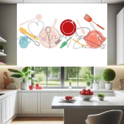Estores Cocina Estampado Utensilios 106