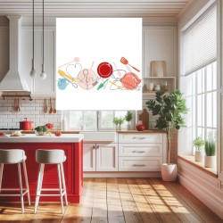 Estores Cocina Estampado Utensilios 106