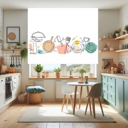 Estores Cocina Estampado Utensilios 105