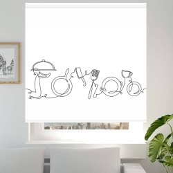 Estores Cocina Estampado Utensilios 105